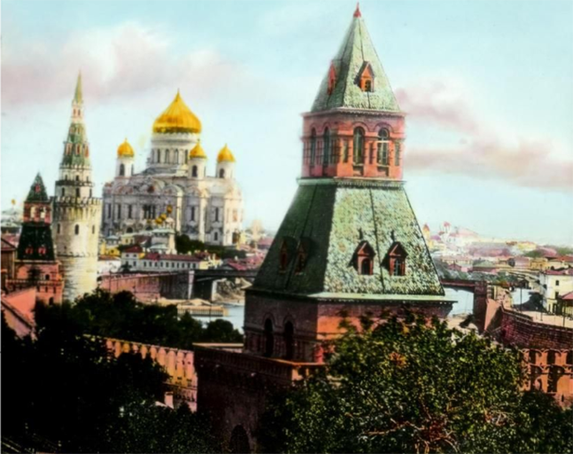 towers against the sky, Kremlin, Russia