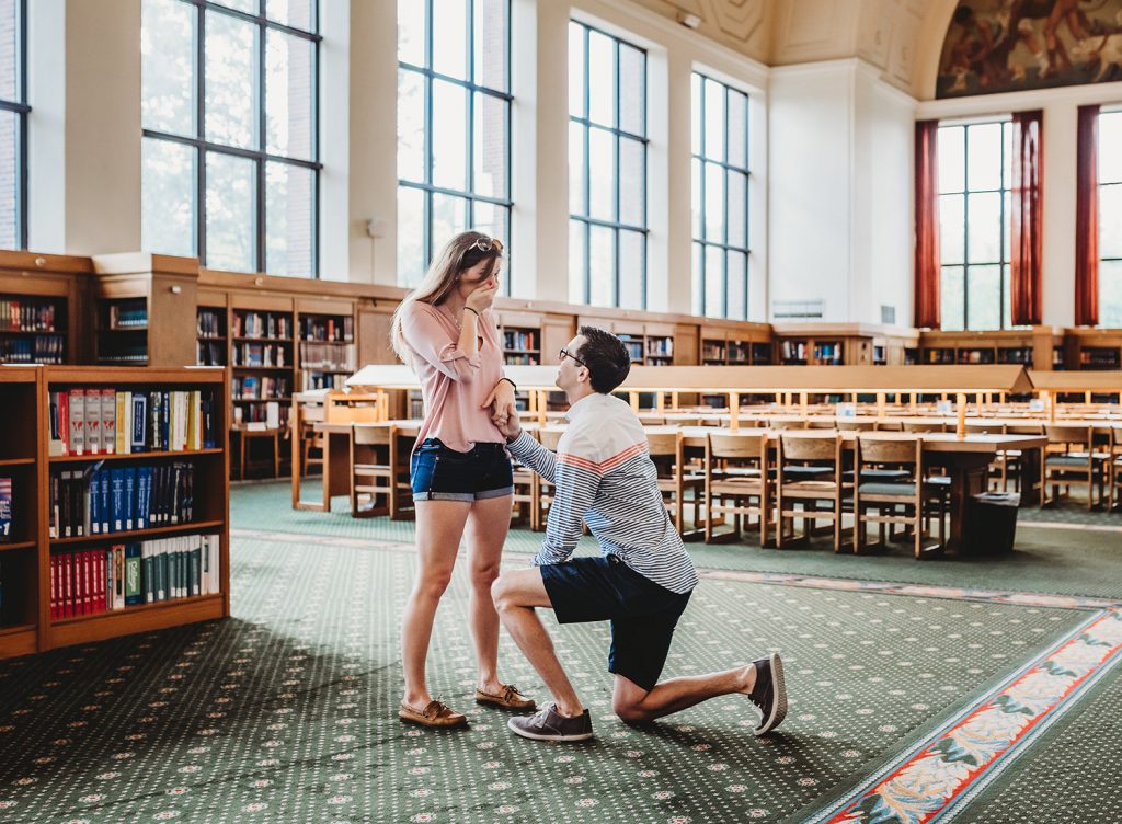 man on one knee, proposing to his girlfriend